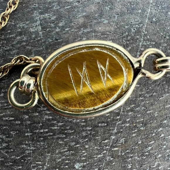 XiXi handmade multicolor stone station necklace on gold tone chain - Picture 9 of 11